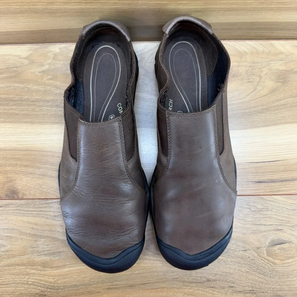Keen Targhee CNX Barefoot Slip On Mens 10 Brown Leather Casual Trail Outdoor‎